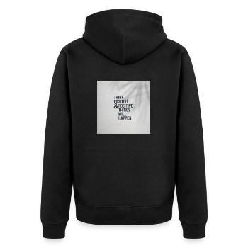 SGN 06 07 2022 1654631477805 Positive vibes - Unisex Premium Organic Zip Hoodie - black - Back - Nico (187cm)