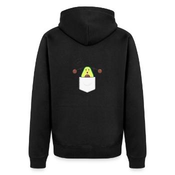 L’avocat sucré en poche fait du sport avec haltère - Veste à capuche bio Premium Unisexe - noir - Dos - Nico (187cm)