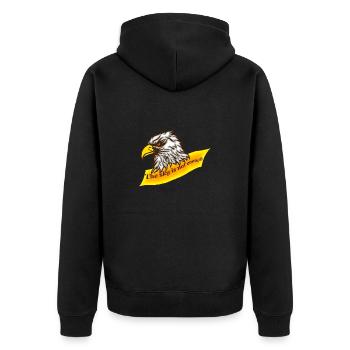 Adlerkopf Saying The sky is not enough - Unisex Premium Organic Zip Hoodie - black - Back - Nico (187cm)