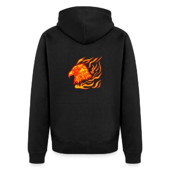 tête de phénix fraîche et brûlante avec des flammes - Veste à capuche bio Premium Unisexe - noir - Dos - Nico (187cm)