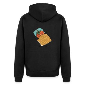 Lazy - Unisex Premium Organic Zip Hoodie - black - Back - Nico (187cm)