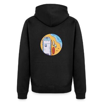 Sommerurlaub Meer Surfen Reisen Sommerurlaub Meer - Unisex Premium Bio Zip Hoodie - Schwarz - Hinten - Nico (187cm)