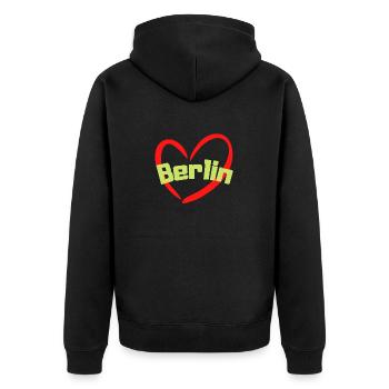 J’adore Berlin - Veste à capuche bio Premium Unisexe - noir - Dos - Nico (187cm)