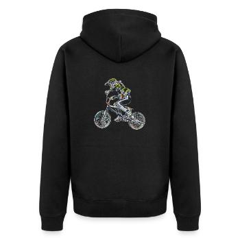 bmx - Unisex Premium Organic Zip Hoodie - black - Back - Nico (187cm)