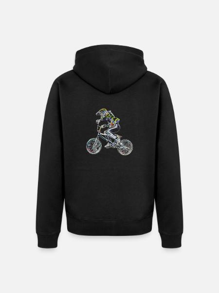 bmx - Unisex Premium Organic Zip Hoodie - black