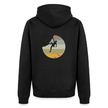 Climbing - Unisex Premium Bio Zip Hoodie - Schwarz - Hinten - Nico (187cm)