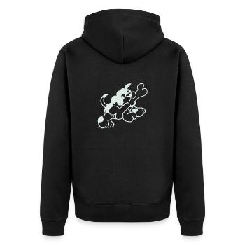 Hund - Unisex Premium Bio Zip Hoodie - Schwarz - Hinten - Nico (187cm)