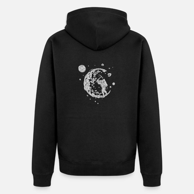 | lunaire astronaute | | spatiale Système solaire - Veste à capuche bio Premium Unisexe - noir