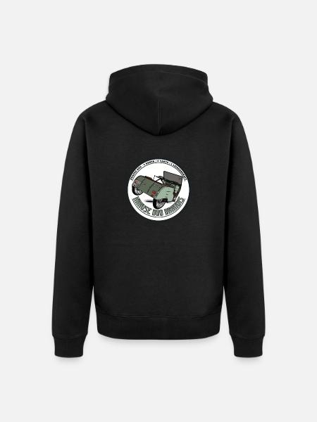 Krause Duo Heckansicht - Unisex Premium Bio Zip Hoodie - Schwarz