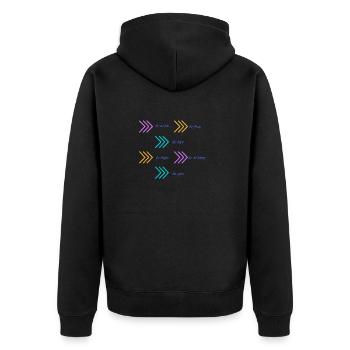 be you - Unisex Premium Bio Zip Hoodie - Schwarz - Hinten - Nico (187cm)