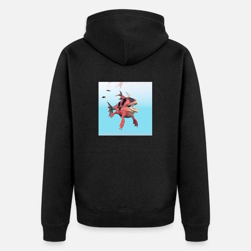 Poisson monstrueux - Veste à capuche bio Premium Unisexe - noir