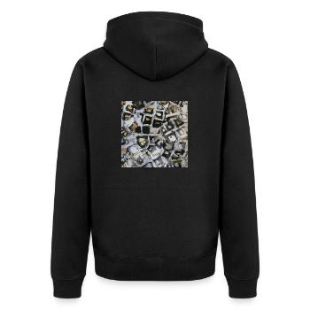 Pattern - Unisex Premium Bio Zip Hoodie - Schwarz - Hinten - Nico (187cm)