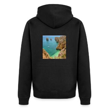 Ponta da piedade - Lagos - Unisex Premium Organic Zip Hoodie - black - Back - Nico (187cm)