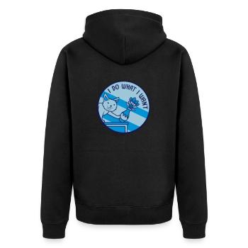 Do what I want - Unisex Premium Organic Zip Hoodie - black - Back - Nico (187cm)