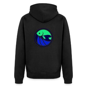 pêche pêche - Veste à capuche bio Premium Unisexe - noir - Dos - Nico (187cm)