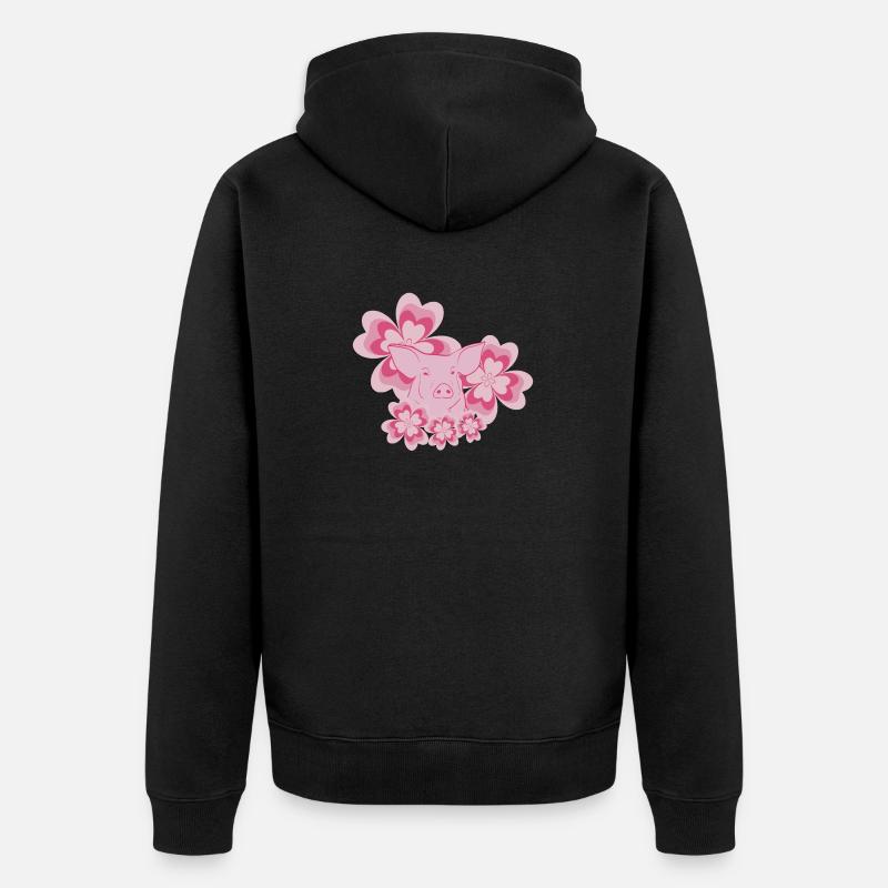 Cochon - Veste à capuche bio Premium Unisexe - noir