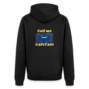 Appel moi capitaine - Veste à capuche bio Premium Unisexe - noir - Dos - Nico (187cm)