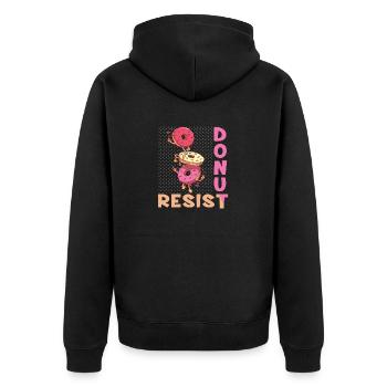 Résister aux beignets - Veste à capuche bio Premium Unisexe - noir - Dos - Nico (187cm)