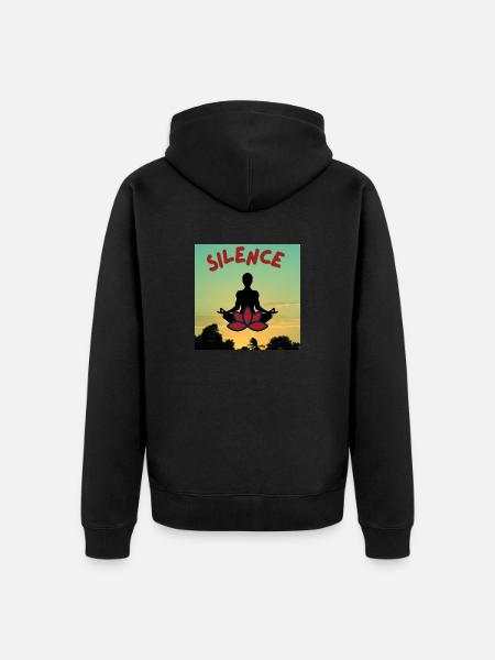 silence meditation - Veste à capuche bio Premium Unisexe - noir