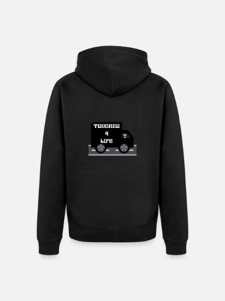 trucker 4 life - Unisex Premium Bio Zip Hoodie - Schwarz
