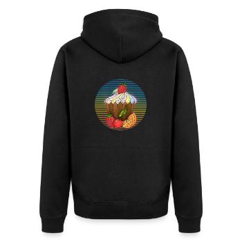 Cake - Unisex Premium Organic Zip Hoodie - black - Back - Nico (187cm)