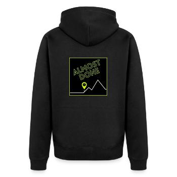 Hiking - Almost done - Unisex Premium Organic Zip Hoodie - black - Back - Nico (187cm)