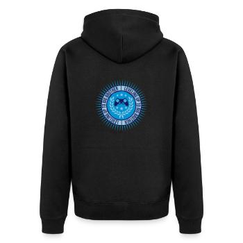 Leveling up big brother - Unisex Premium Organic Zip Hoodie - black - Back - Nico (187cm)