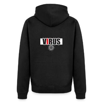 Virus - Unisex Premium Bio Zip Hoodie - Schwarz - Hinten - Nico (187cm)