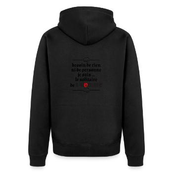solitaire . - Veste à capuche bio Premium Unisexe - noir - Dos - Nico (187cm)