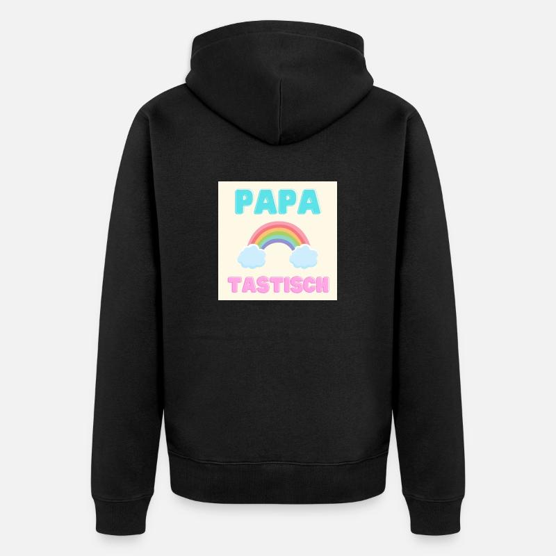papatastisch - Regenbogen (Rainbow) Version - Unisex Premium Bio Zip Hoodie - Schwarz