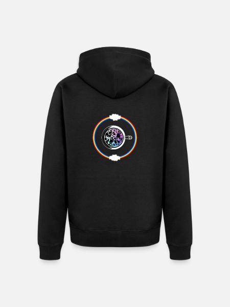Kaffeetasse mit Regenbogen - Unisex Premium Bio Zip Hoodie - Schwarz