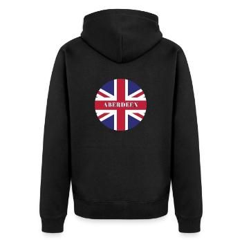 Aberdeen - Unisex Premium Bio Zip Hoodie - Schwarz - Hinten - Nico (187cm)