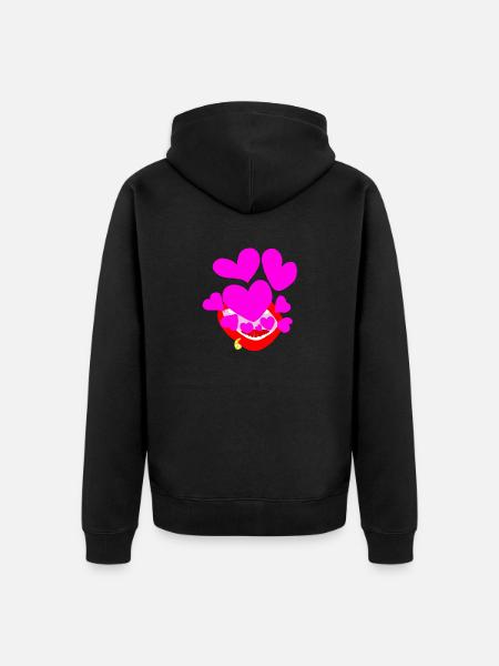 Bubbles of Love v.Carmine strong. - Unisex Premium Organic Zip Hoodie - black