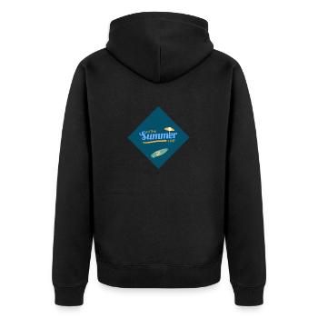 Finally summer! - Unisex Premium Organic Zip Hoodie - black - Back - Nico (187cm)
