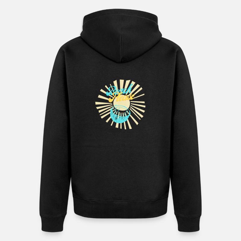 Logo de la plage - Veste à capuche bio Premium Unisexe - noir