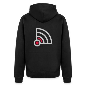 Logo Wifi sans connexion - Veste à capuche bio Premium Unisexe - noir - Dos - Nico (187cm)