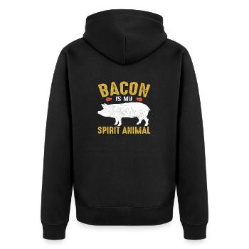 Bacon is my Spirit Animal - Unisex Premium Organic Zip Hoodie - black - Back - Nico (187cm)