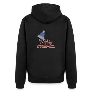 Merry christmas - Unisex Premium Bio Zip Hoodie - Schwarz - Hinten - Nico (187cm)