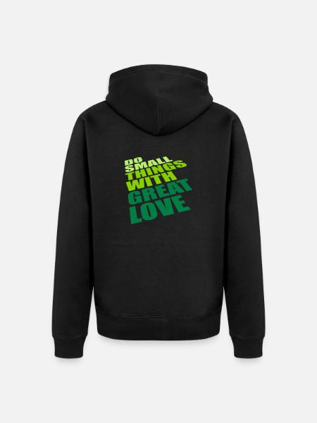 Quote do small things - Unisex Premium Organic Zip Hoodie - black