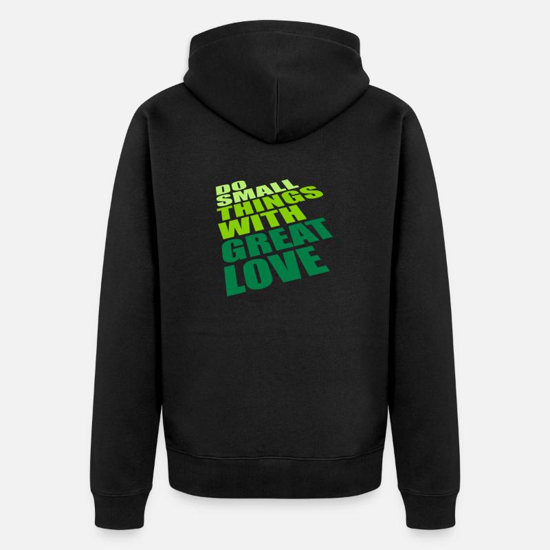 Citation faire de petites choses - Veste à capuche bio Premium Unisexe - noir