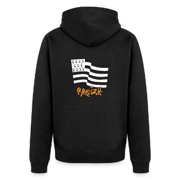 logo Jaune Moutarde - Veste à capuche bio Premium Unisexe - noir - Dos - Nico (187cm)