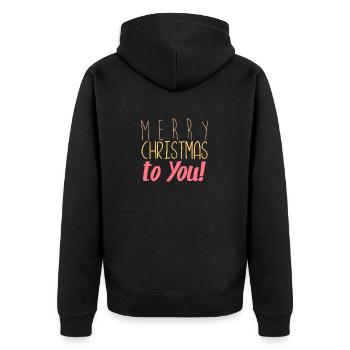 Merry christmas - Unisex Premium Bio Zip Hoodie - Schwarz - Hinten - Nico (187cm)