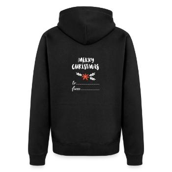 Merry christmas - Unisex Premium Bio Zip Hoodie - Schwarz - Hinten - Nico (187cm)