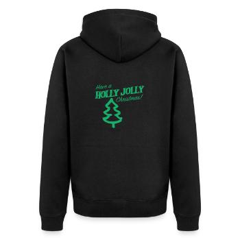 Have a Holly jolly christmas - Unisex Premium Bio Zip Hoodie - Schwarz - Hinten - Nico (187cm)