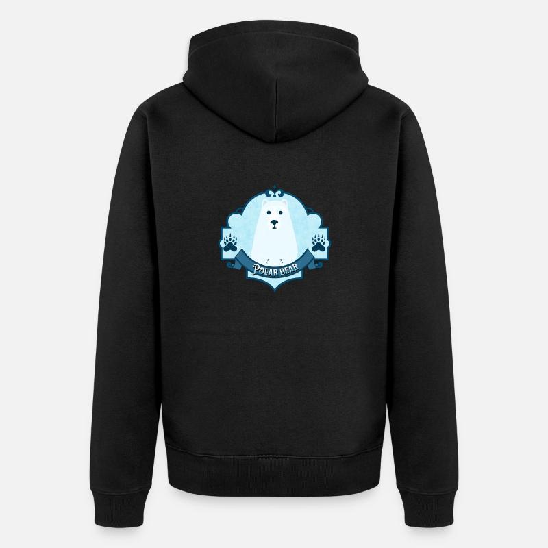 Eisbär - Unisex Premium Bio Zip Hoodie - Schwarz