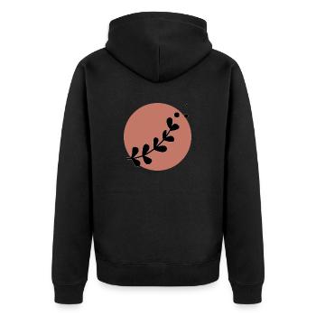 Plante minimale été couleur tendance - Veste à capuche bio Premium Unisexe - noir - Dos - Nico (187cm)