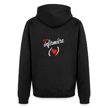 j'aime mon infirmière - Veste à capuche bio Premium Unisexe - noir - Dos - Nico (187cm)