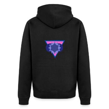 trianglecirclestar - Unisex Premium Bio Zip Hoodie - Schwarz - Hinten - Nico (187cm)