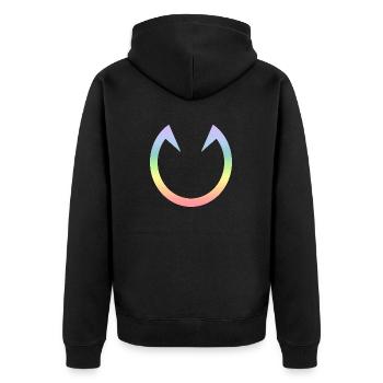 Horse - Unisex Premium Organic Zip Hoodie - black - Back - Nico (187cm)