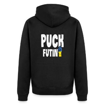 Puck Futin Ukraine Paix Liberté - Veste à capuche bio Premium Unisexe - noir - Dos - Nico (187cm)
